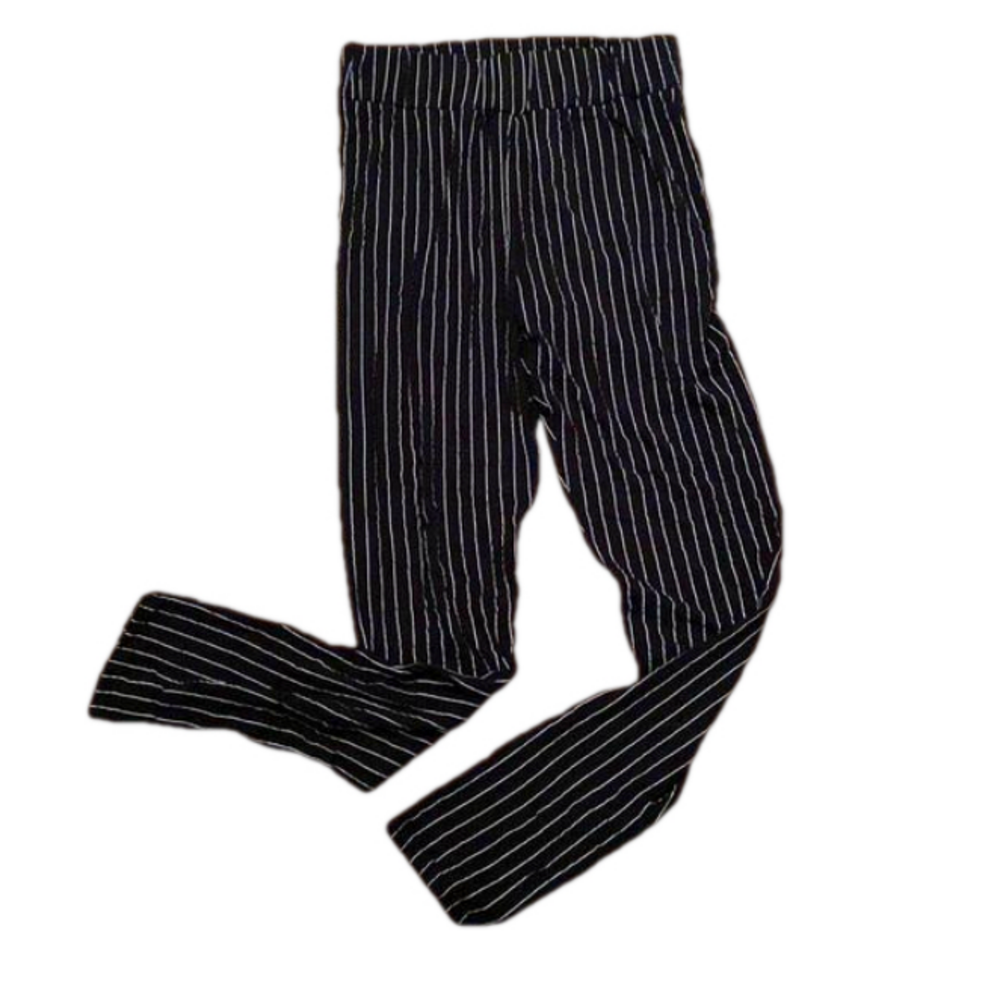 NWT PrettyLittleThing Leggings Black Pinstripe High Waisted 6